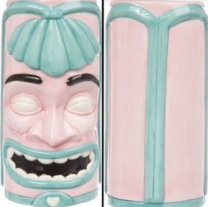Sourpuss Tai One On Tiki Face Limited Edition Pink Blue 16oz Ceramic Coffee Mug